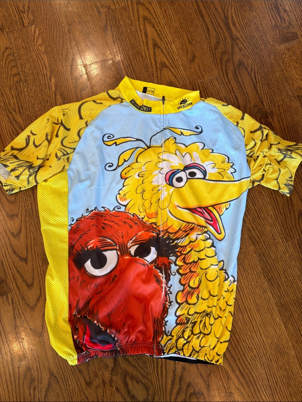 Sesame Street Big Bird & Friends Yellow Short-Sleeve Cycling Jersey